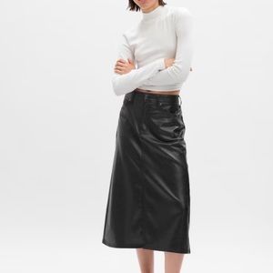NWT Gap Vegan Leather Midi Skirt